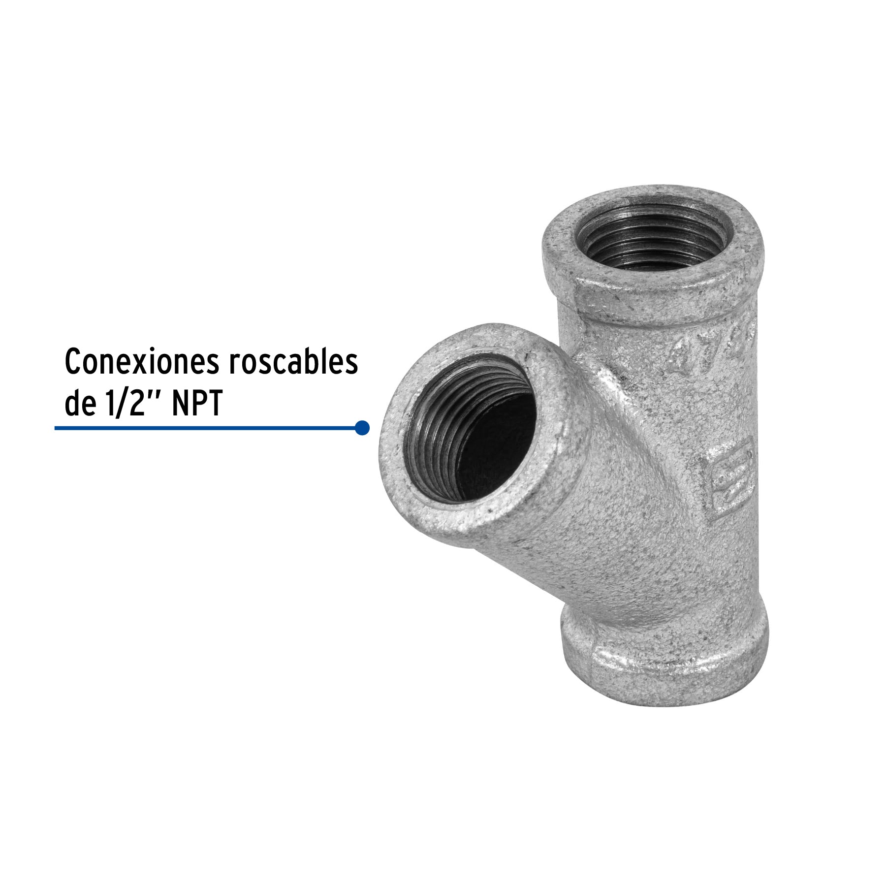 Yee sencilla 1/2' acero galvanizado, Foset CG-801 47473 MM00