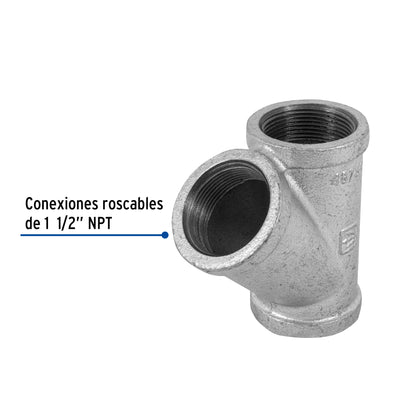 Yee sencilla 1-1/2' acero galvanizado, Foset CG-805 48759 MM00