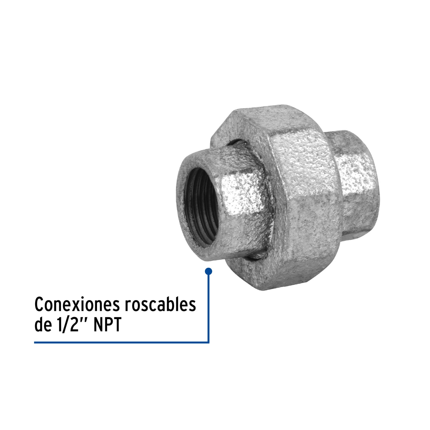 Tuerca unión 1/2' acero galvanizado, Foset CG-971 47479 MM00