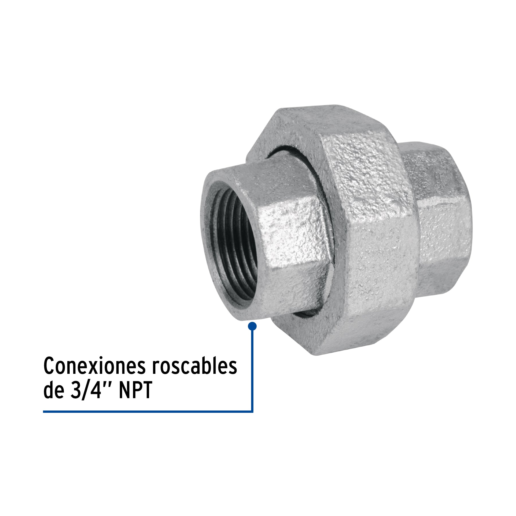 Tuerca unión 3/4' acero galvanizado, Foset CG-972 47480 MM00