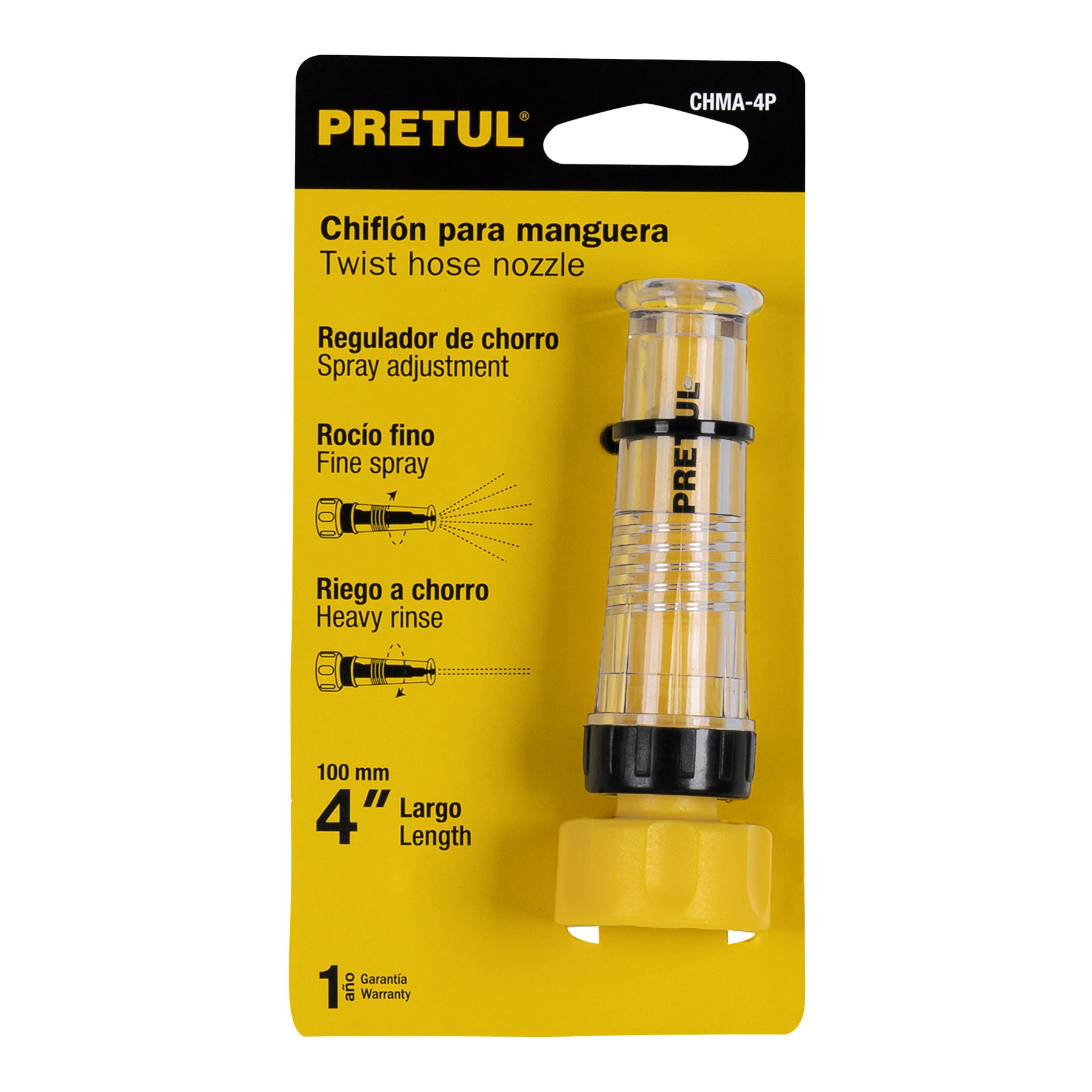 Chiflón 4' de plástico para manguera, Pretul CHMA-4P 21140 MM00