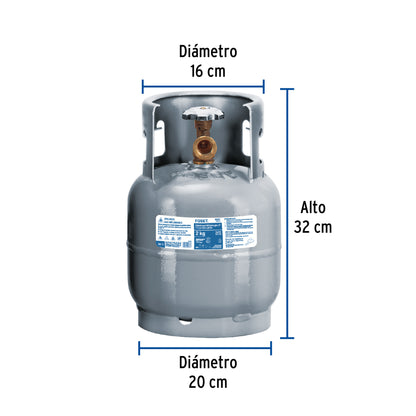 Cilindro portátil para gas LP, 2kg (4.5lb) Foset CILG-2 45887 MM00