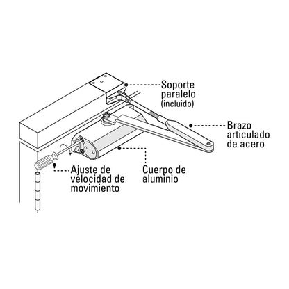 Cierrapuertas hidráulico color blanco, Hermex CIPU-B 43608 MM0