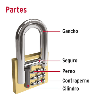 Blíster con 2 candados de latón de 25mm con gancho largo CL-25L 43435 MM0