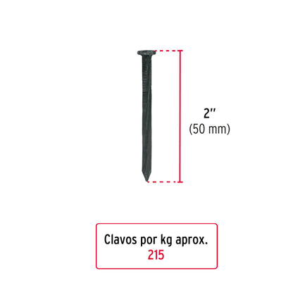 Bolsa con 1 kg de clavos para concreto negros 2', Fiero CLC-2N 44133 MM0