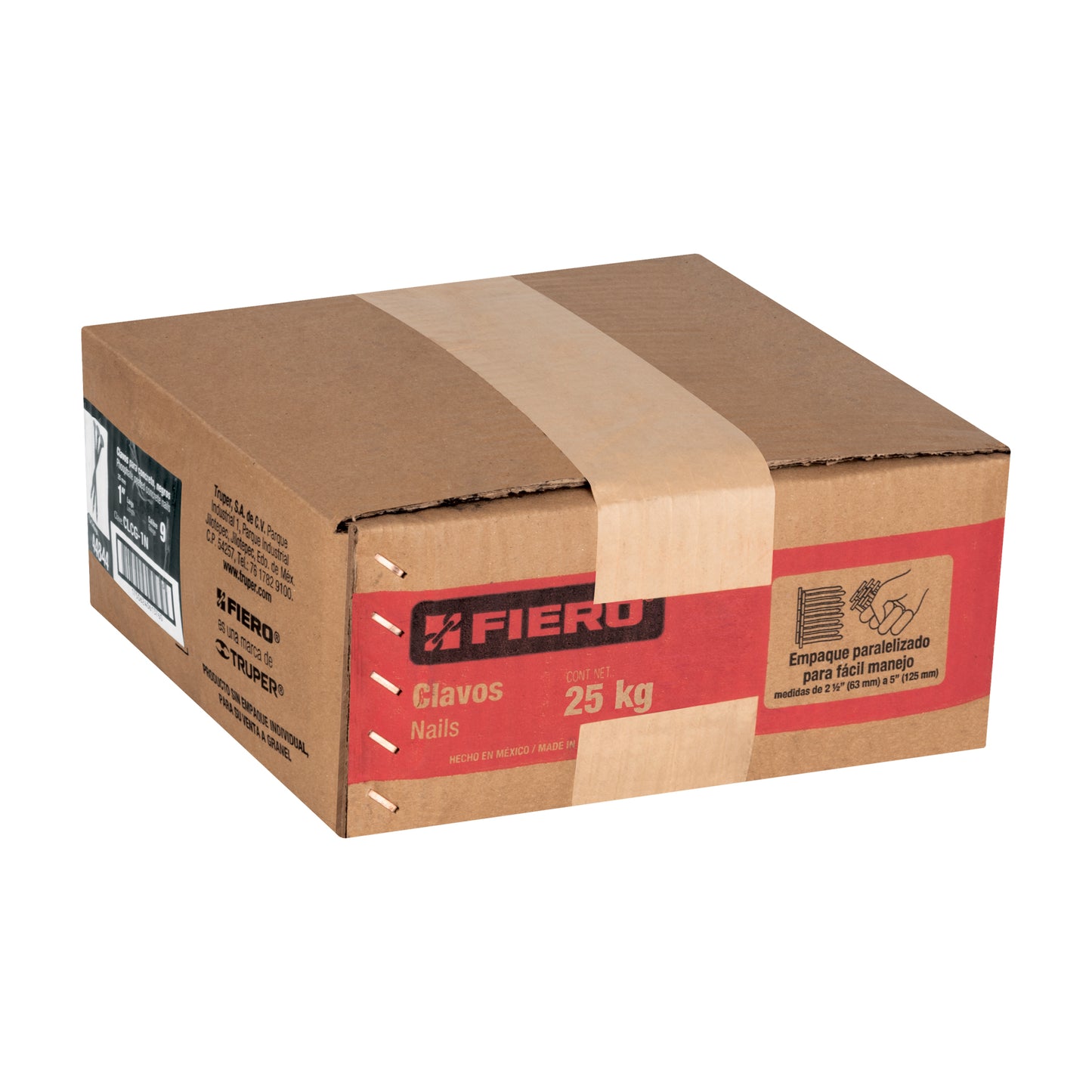 Kilo de clavo para concreto 1' negro, caja de 25 kg, Fiero CLCG-1N 44844 MM0