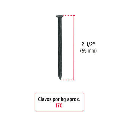 Kilo de clavo para concreto 2-1/2' negro, caja de 25 kg CLCG-2-1/2N 44847 MM0