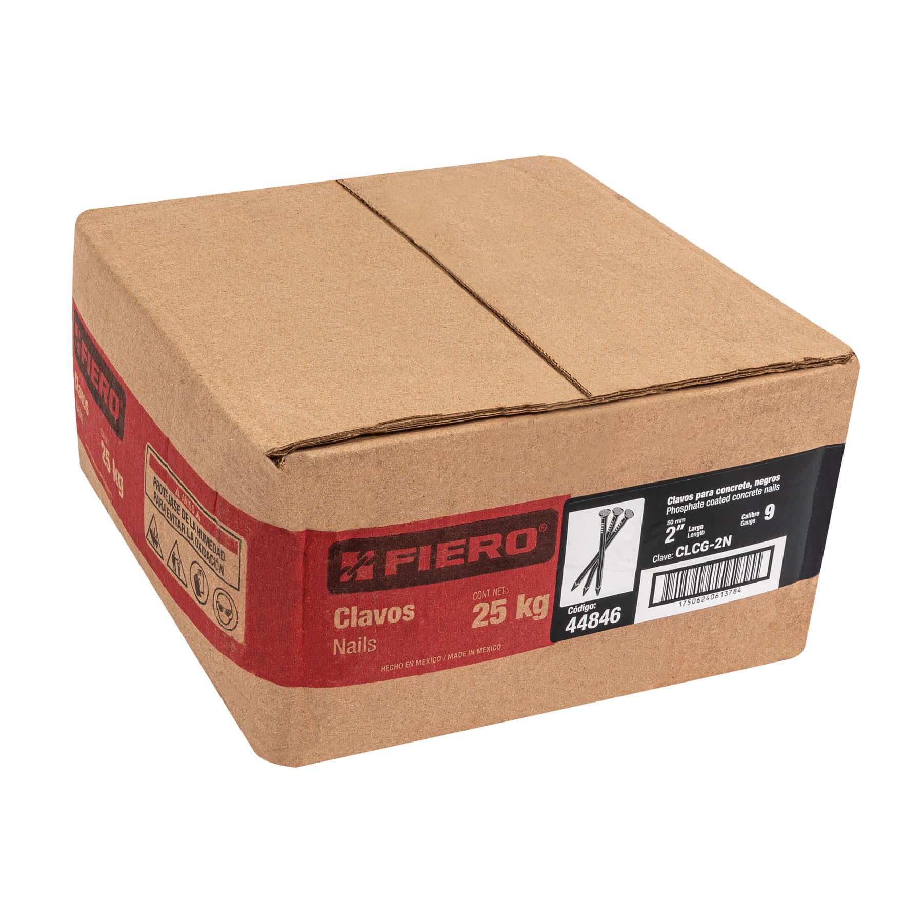 Kilo de clavo para concreto 2' negro, caja de 25 kg, Fiero CLCG-2N 44846 MM0