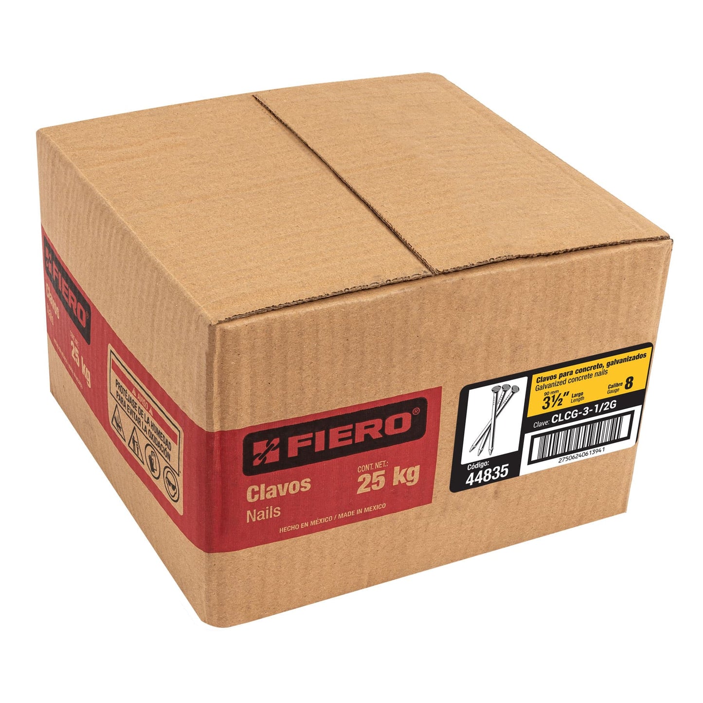 Kilo de clavo para concreto 3-1/2' galvanizado, caja 25 kg CLCG-3-1/2G 44835 MM0