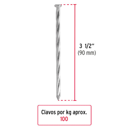 Kilo de clavo para concreto 3-1/2' galvanizado, caja 25 kg CLCG-3-1/2G 44835 MM0