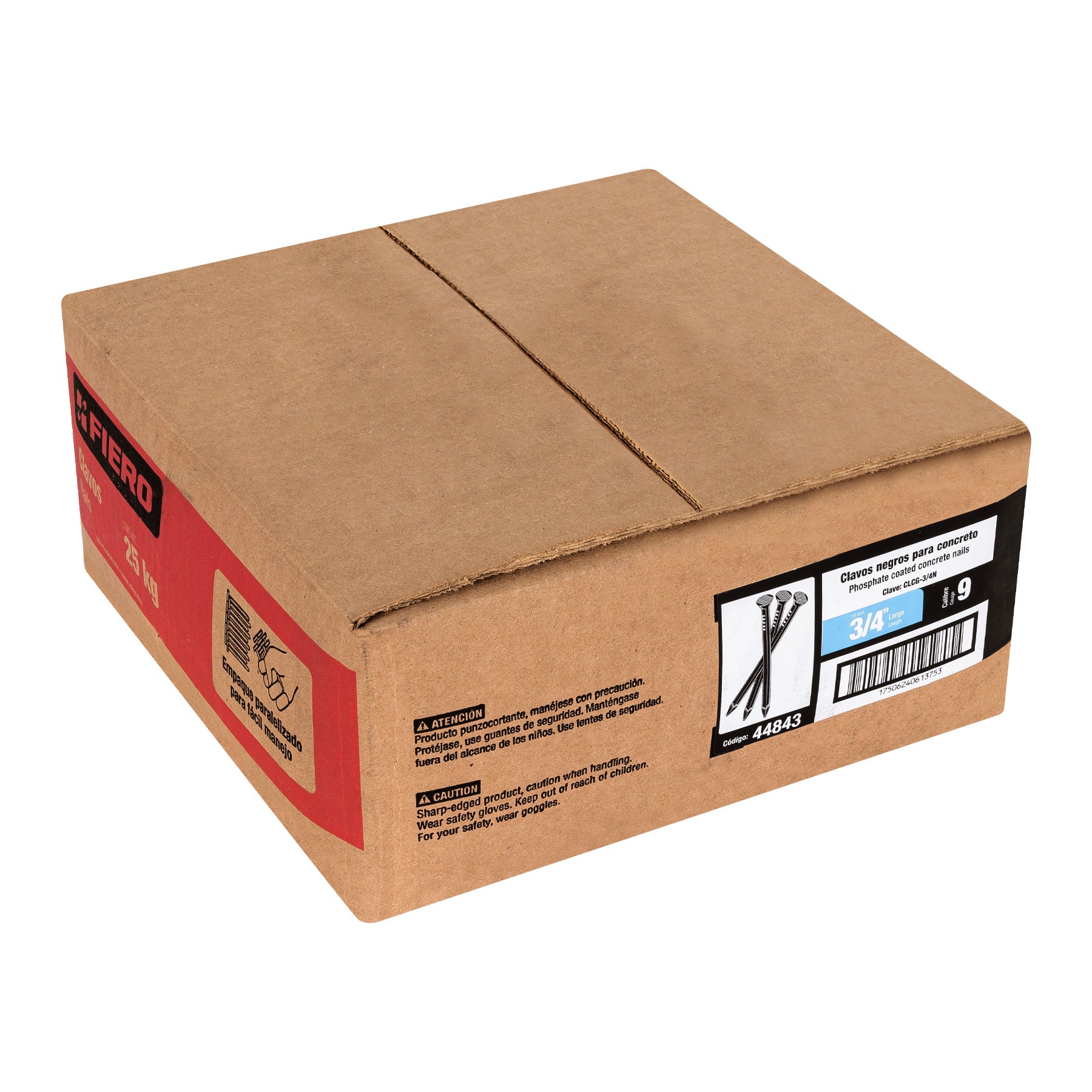 Kilo de clavo para concreto 3/4' negro, caja de 25 kg, Fiero CLCG-3/4N 44843 MM0