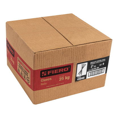 Kilo de clavo para concreto 3' negro, caja de 25 kg, Fiero CLCG-3N 44848 MM0