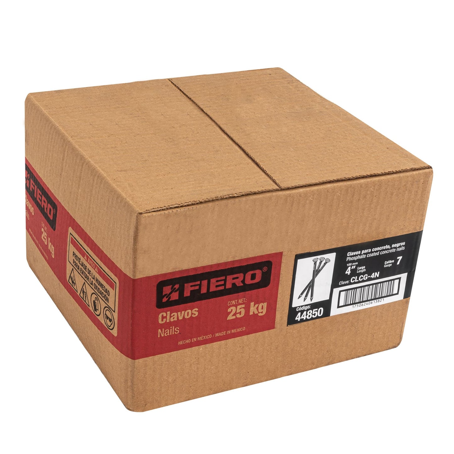 Kilo de clavo para concreto 4' negro, caja de 25 kg, Fiero CLCG-4N 44850 MM0