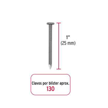 Blíster con 130 de clavo estándar 1' con cabeza, Fiero CLE-1A 40231 MM1