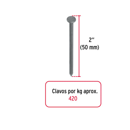 Kilo de clavo estándar 2' con cabeza en caja de 10 kg, Fiero CLE-2-10 40166 MM2