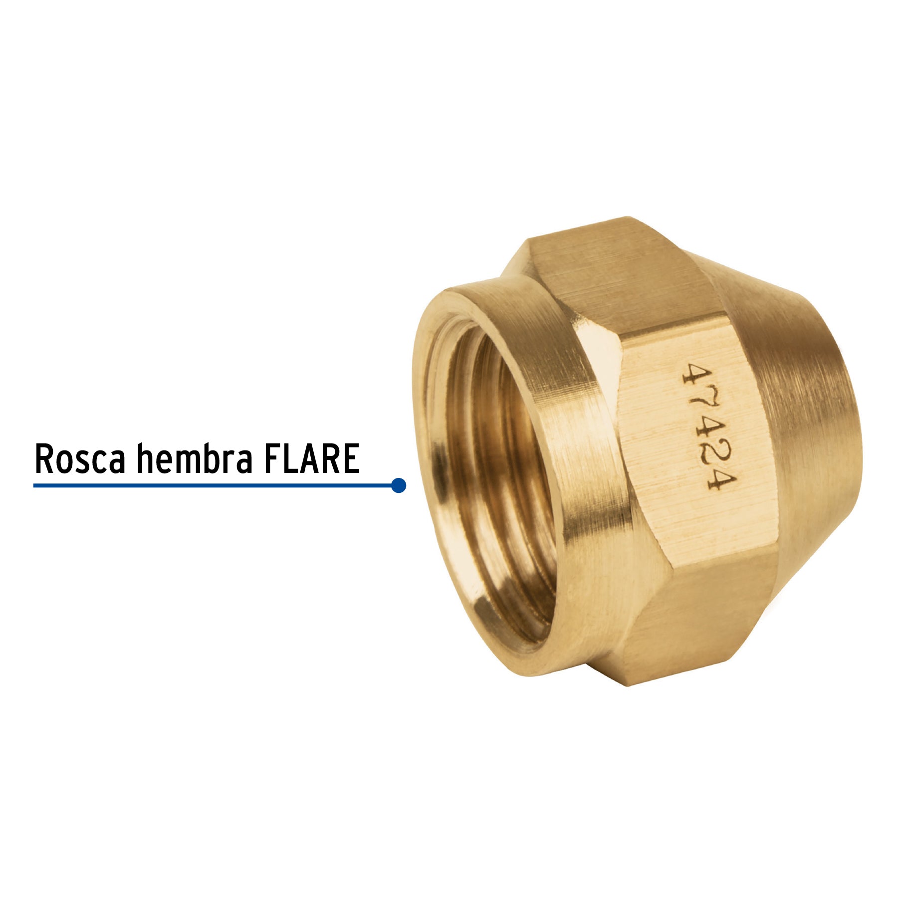 Tapón hembra de latón de 3/8', Foset CLG-301 47424 MM1