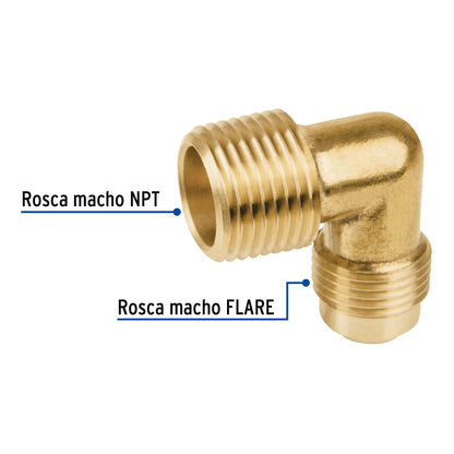 Codo terminal a 90° de latón 1/2 x 1/2', Foset CLG-513 47402 MM1