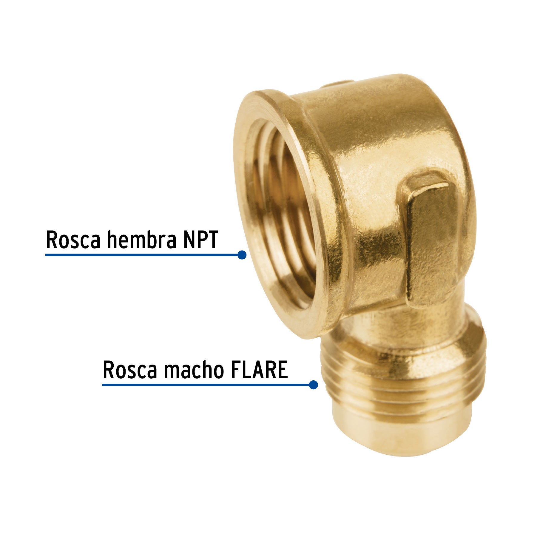 Codo para estufa a 90° de latón de 1/2 x 1/2', Foset CLG-523 47405 MM1