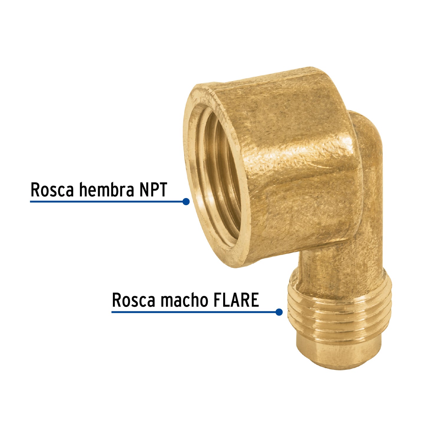 Codo para estufa a 90° de latón de 5/16' x 3/8', Foset CLG-524N 41059 MM1