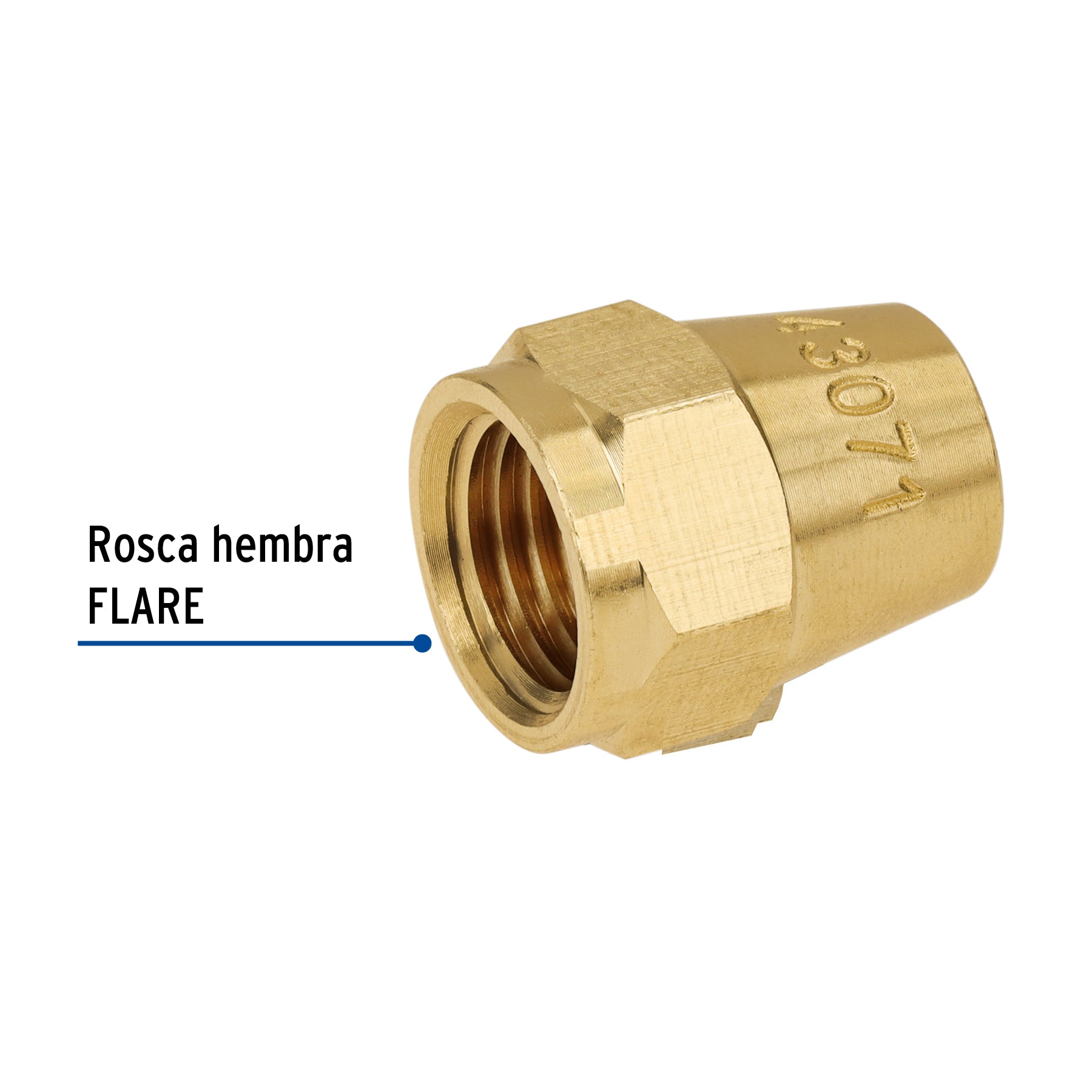 Tuerca cónica de latón 1/4', Foset CLG-983 43071 MM1