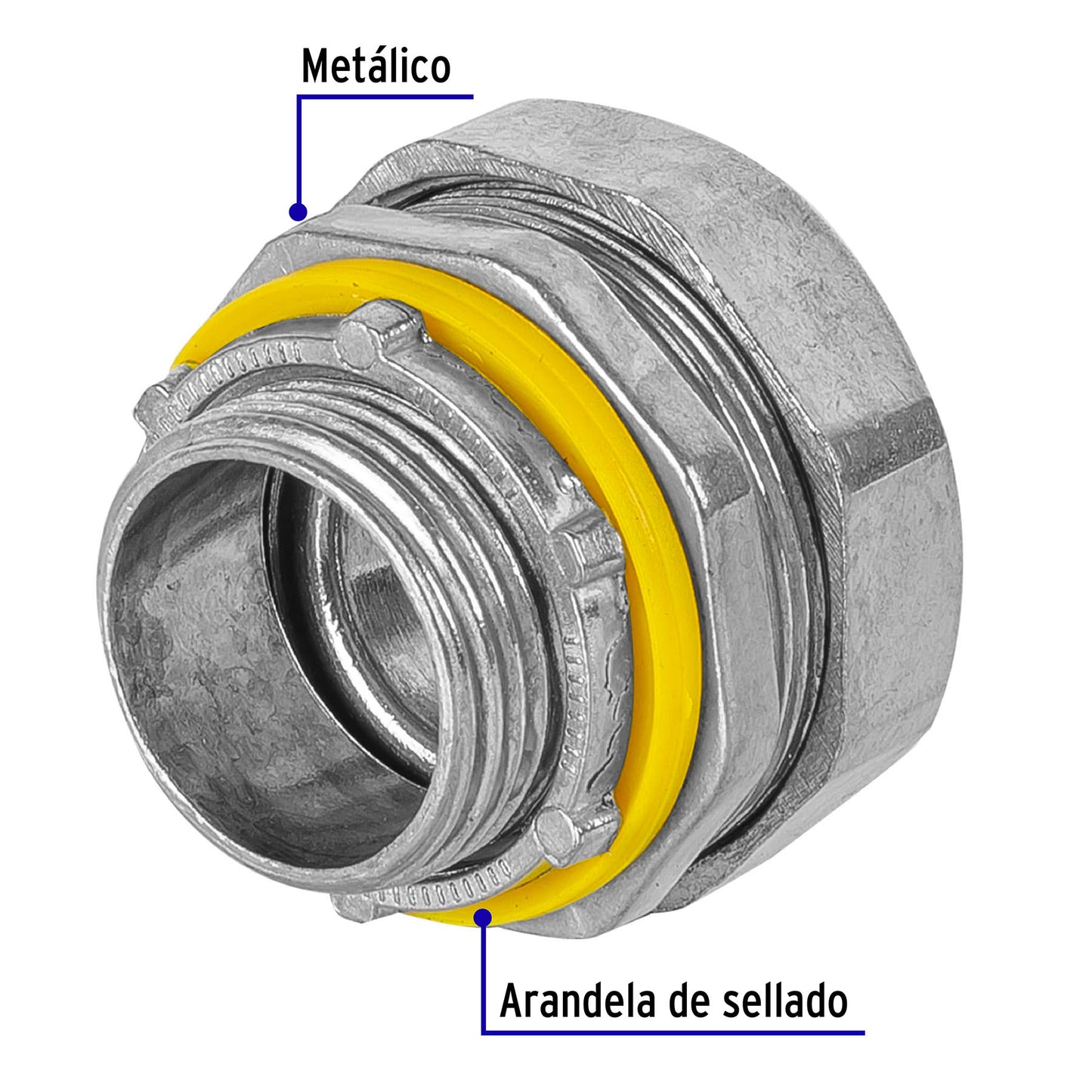 Conector recto 3/4' para tubo liquid tight, Volteck CLQ-3/4R 46931 MM00