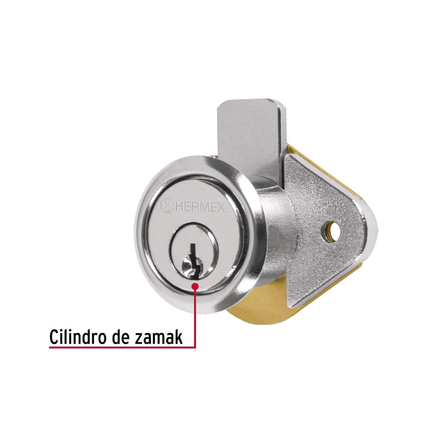 Cerradura para mueble, modelo 21, cromo, Hermex CM-21C 43558 MM0