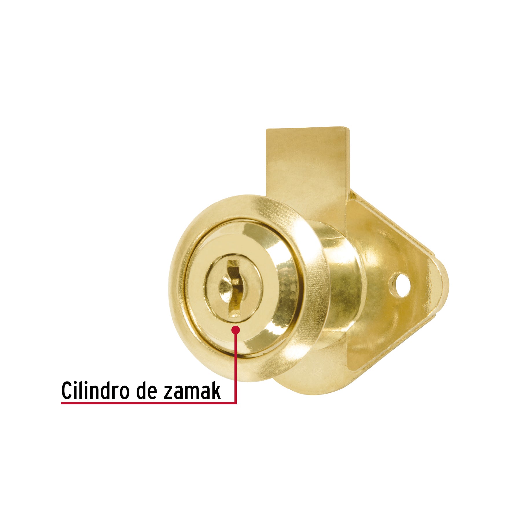 Cerradura para mueble, modelo 21, latón, Hermex Basic CM-21L-P 23505 MM0