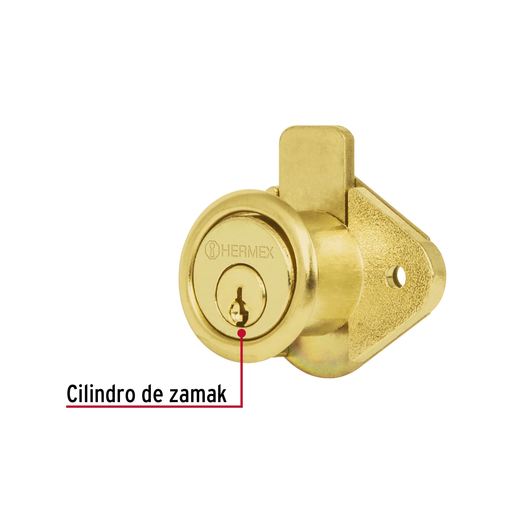 Cerradura para mueble, modelo 21, latón, Hermex CM-21L 43566 MM0