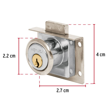 Cerradura para mueble, modelo 24, cromo, Hermex CM-24C 43557 MM0