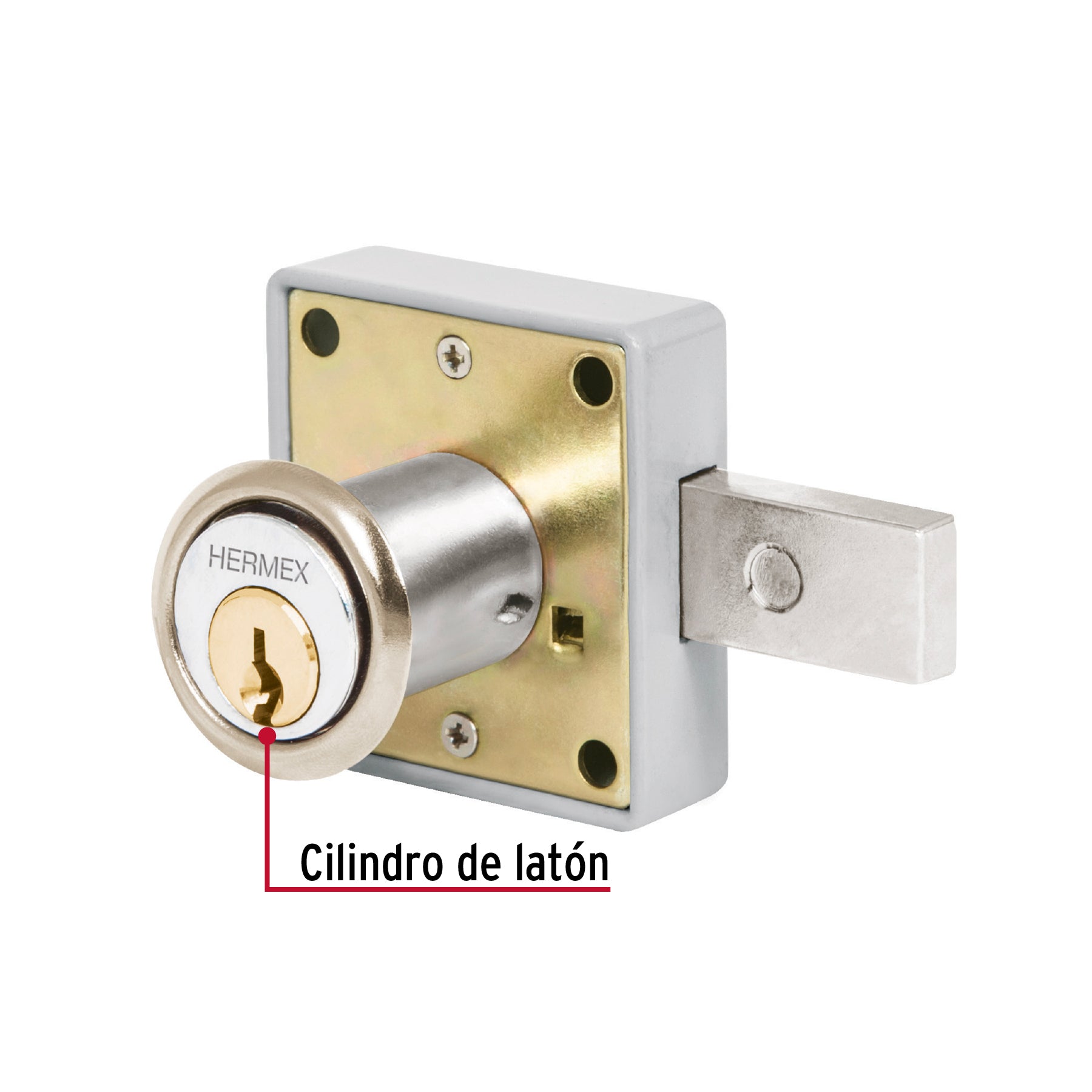 Cerradura para mueble, modelo 26, cromo, Hermex CM-26C 43560 MM0