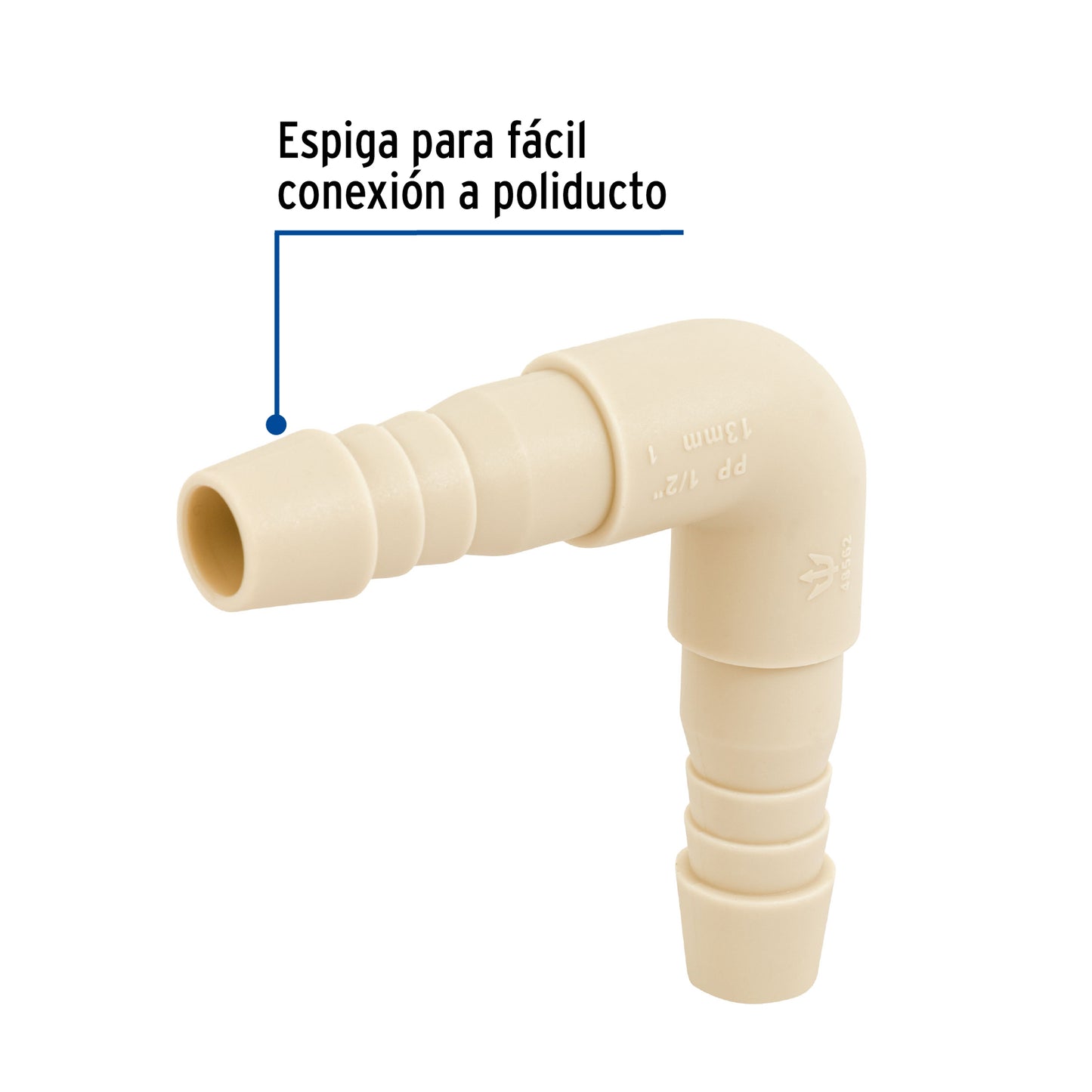 Codo 90° inserción de 1/2' de polipropileno, Foset CM-562 48562 MM00