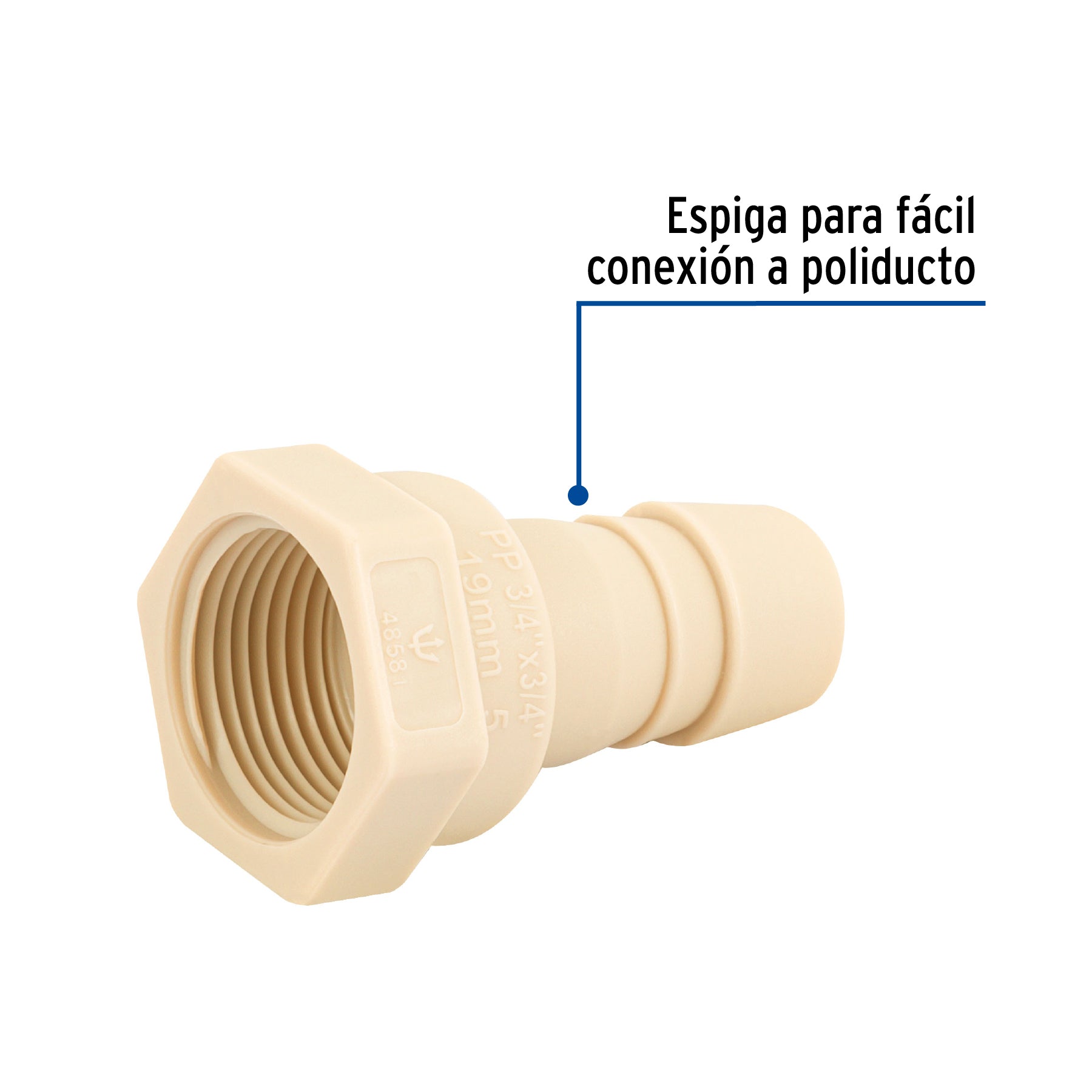 Adaptador inserción rosca interior de 3/4' x 3/4', Foset CM-602 48581 MM00