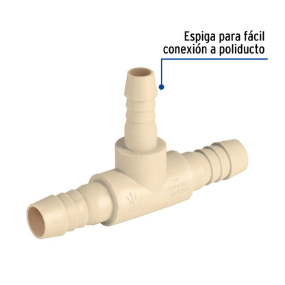 Tee reducida inserción central 3/4' x 1/2' de polipropileno CM-721 48572 MM00