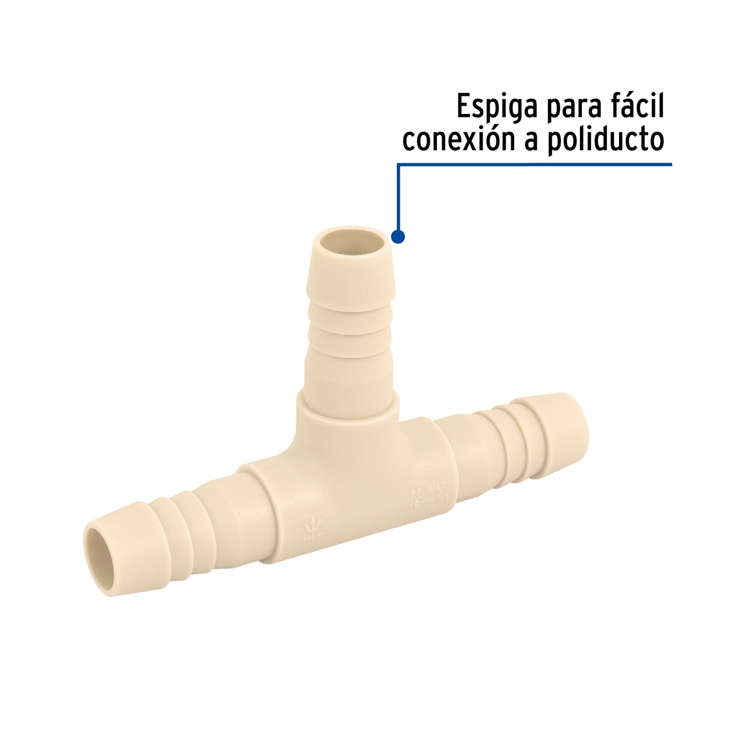 Tee inserción 3/4' de polipropileno, Foset CM-763 48570 MM00