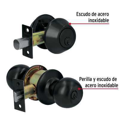 Combo cerraduras, llave-llave, Negro, Hemex Basic CMB-62P 28144 MM00