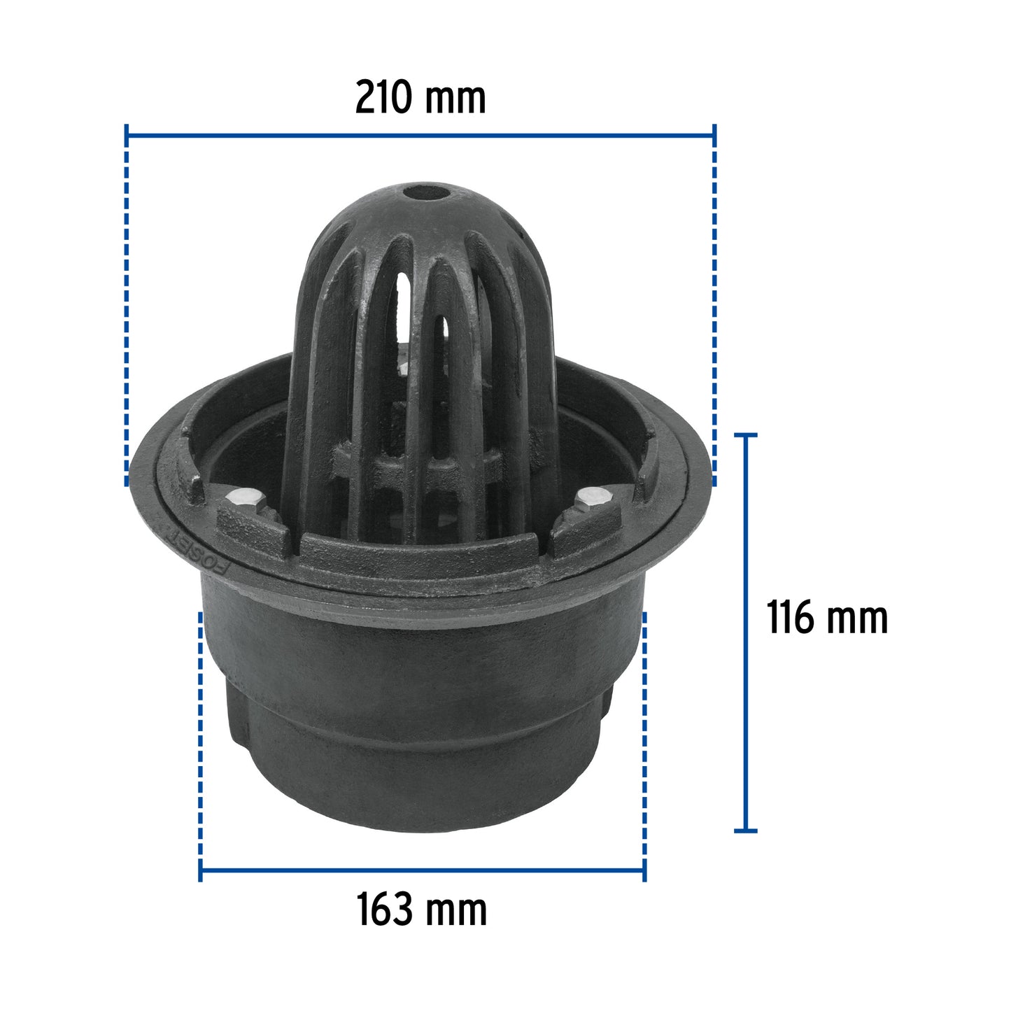 Coladera de hierro de cúpula para azotea, Foset CO-44 45303 MM00