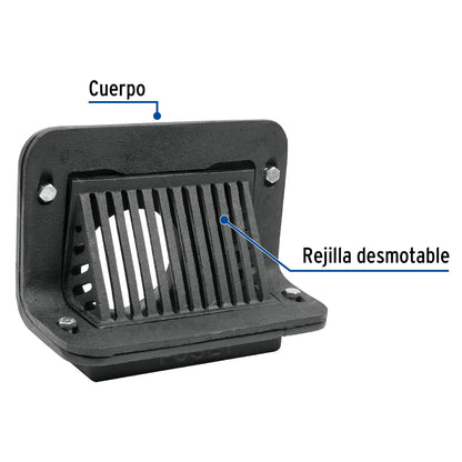 Coladera de hierro pretil para azotea, Foset CO-49 45302 MM00