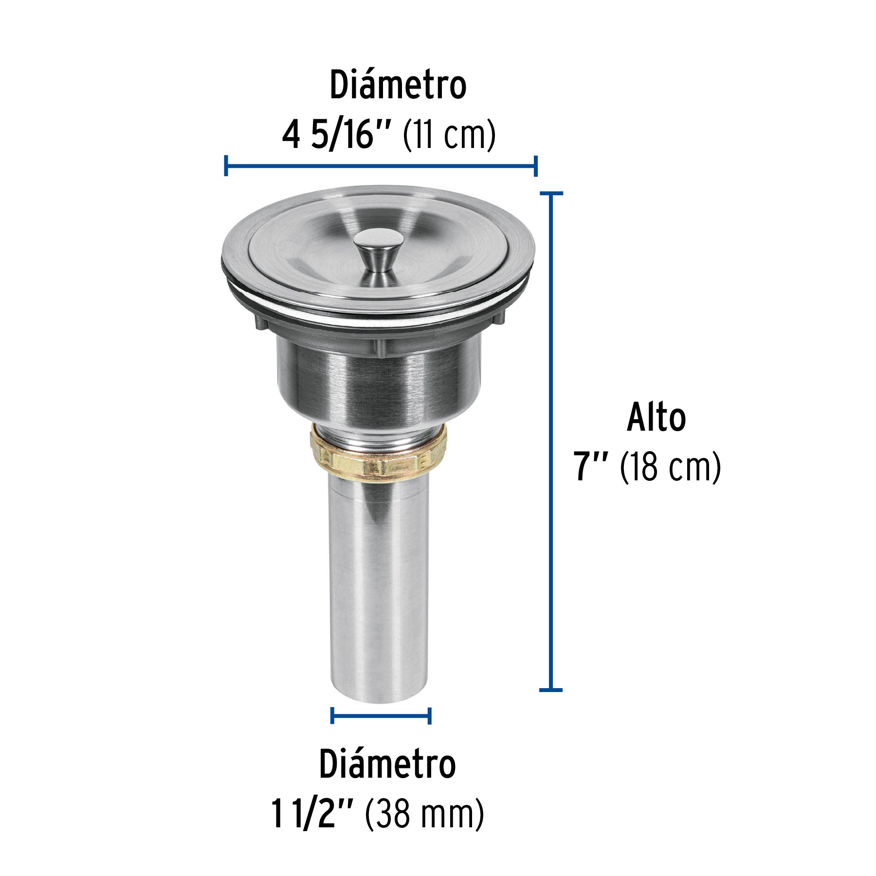 Contracanasta 3-1/2' inox, cuerpo profundo,con tapa, Riviera CO-812 46629 MM00