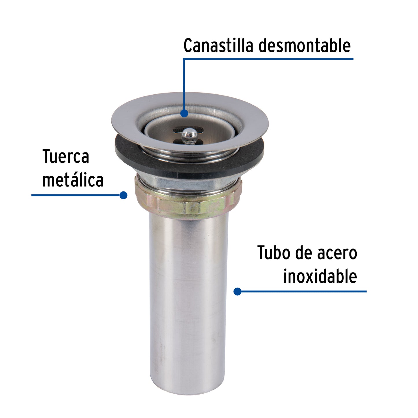 Contracanasta 2-1/2' inox, tipo bar, Foset CO-815 49043 MM00