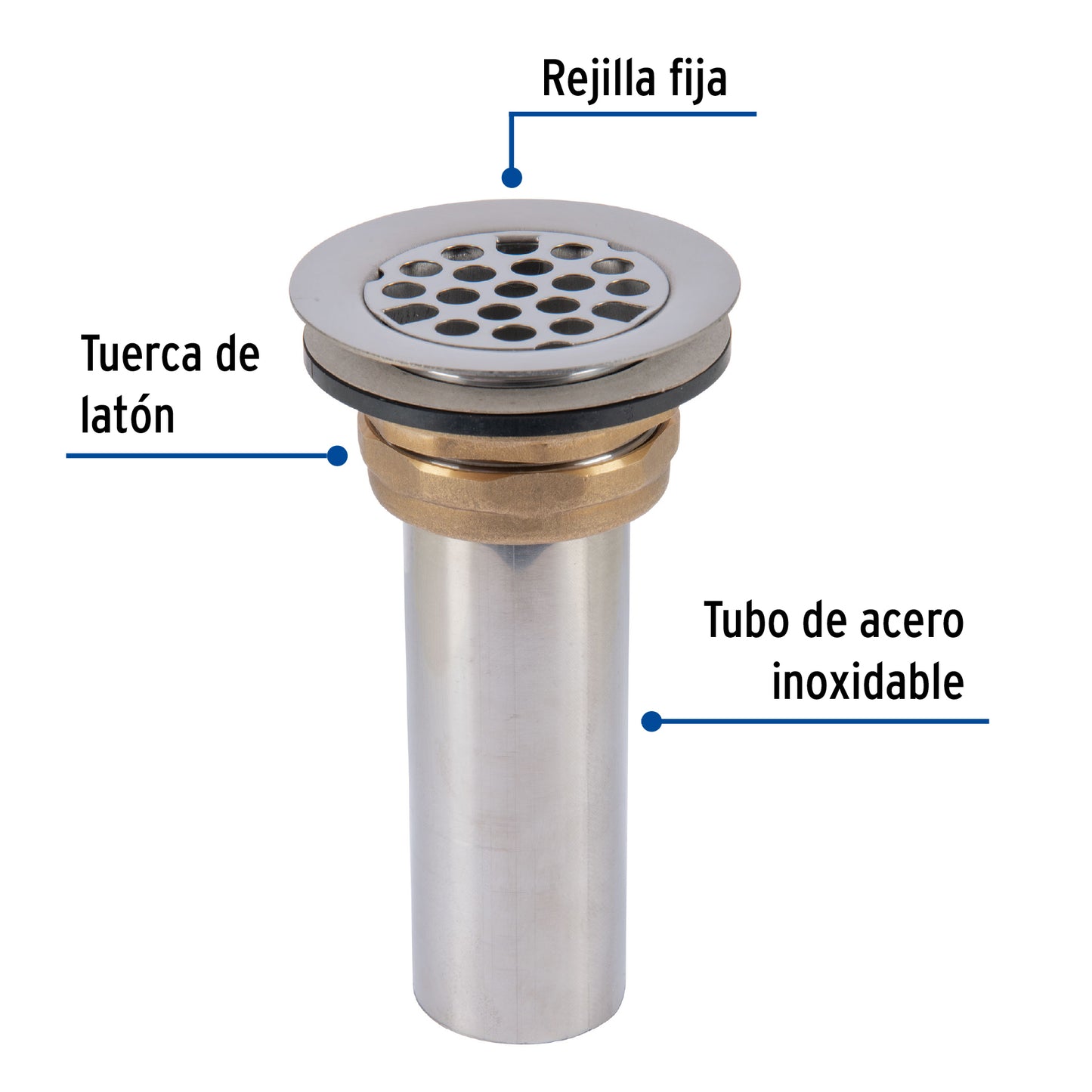 Contrarejilla 2-1/2' inox, tipo bar, Foset CO-816 49044 MM00