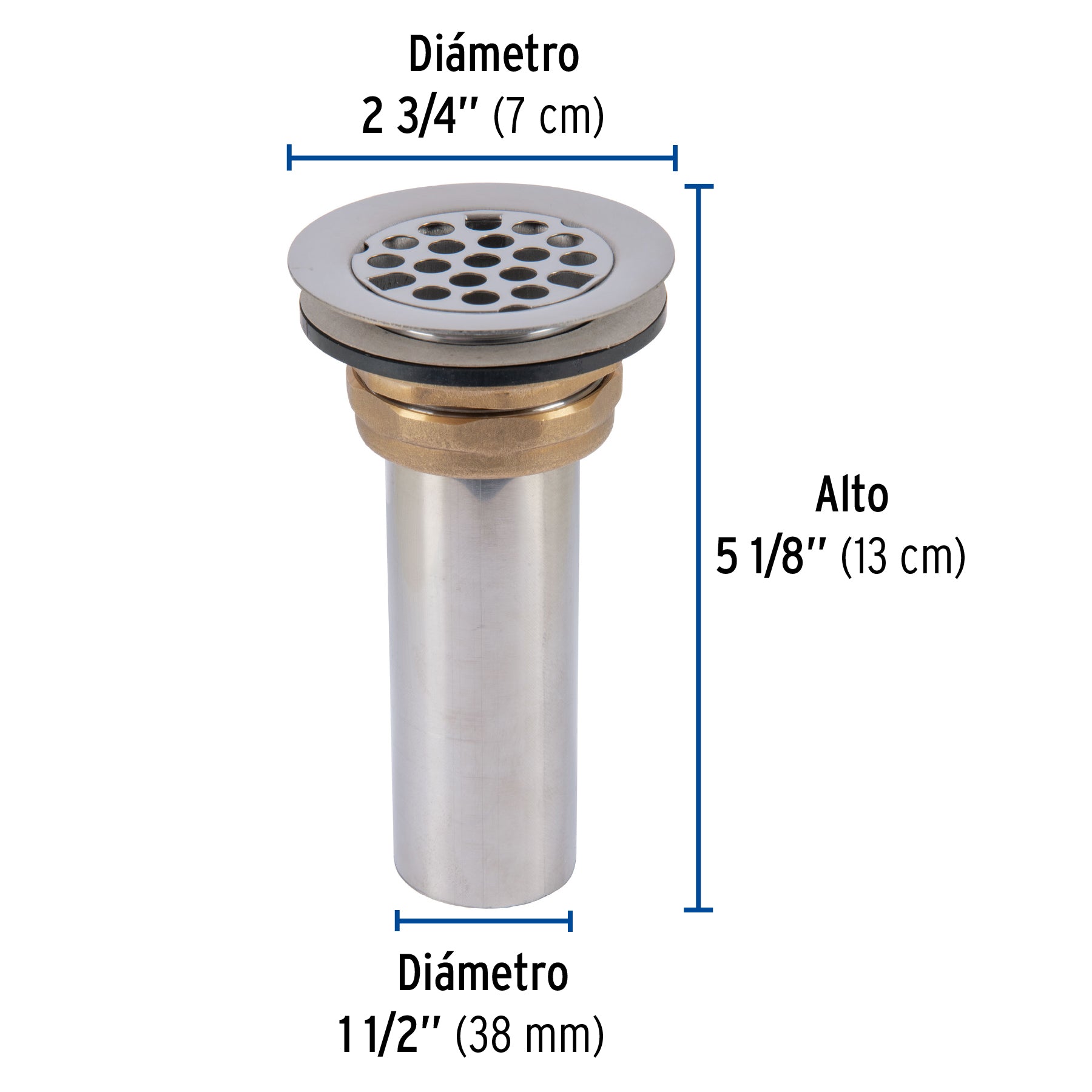 Contrarejilla 2-1/2' inox, tipo bar, Foset CO-816 49044 MM00