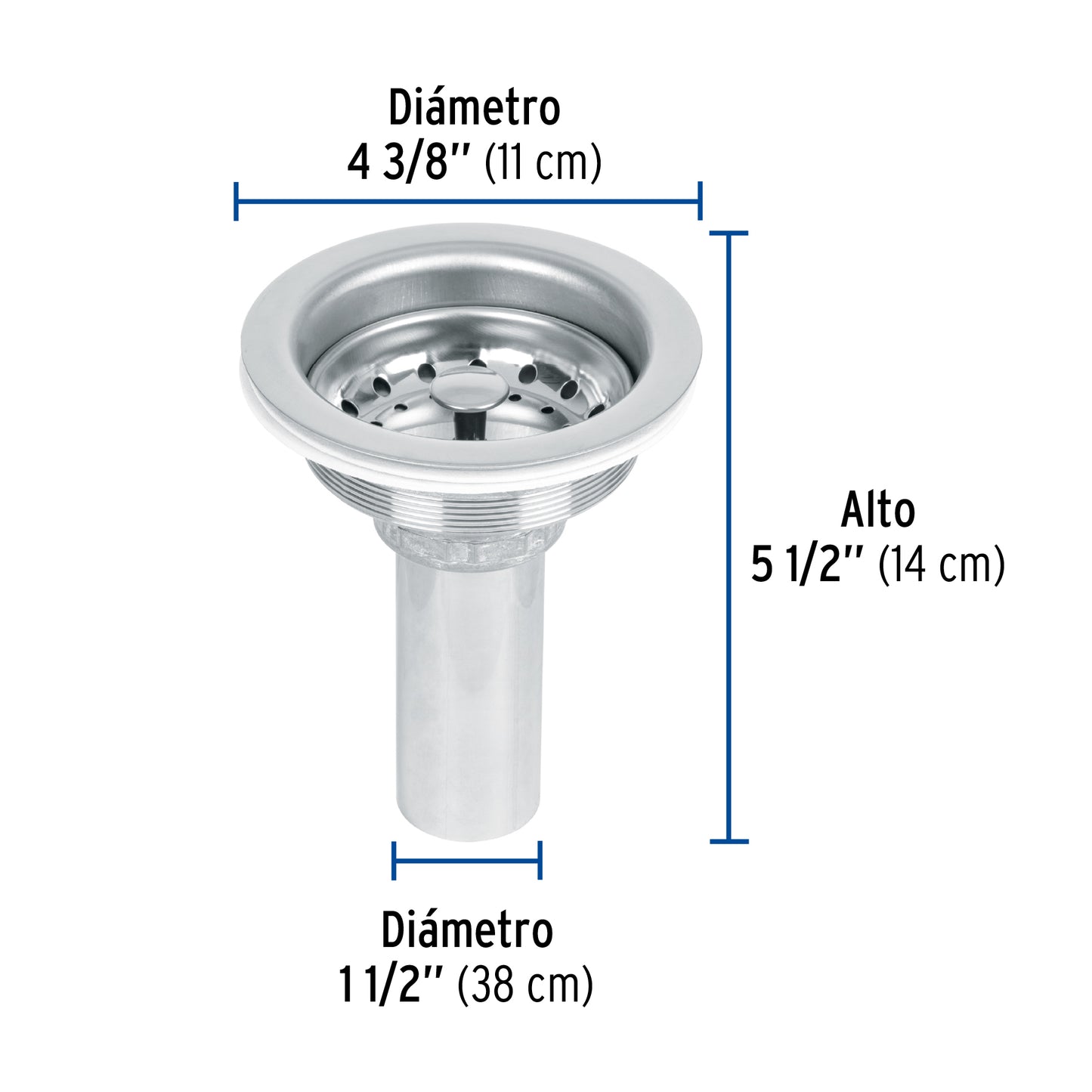 Contracanasta 3-1/2' inox, tubo inox, Foset CO-817 47452 MM00