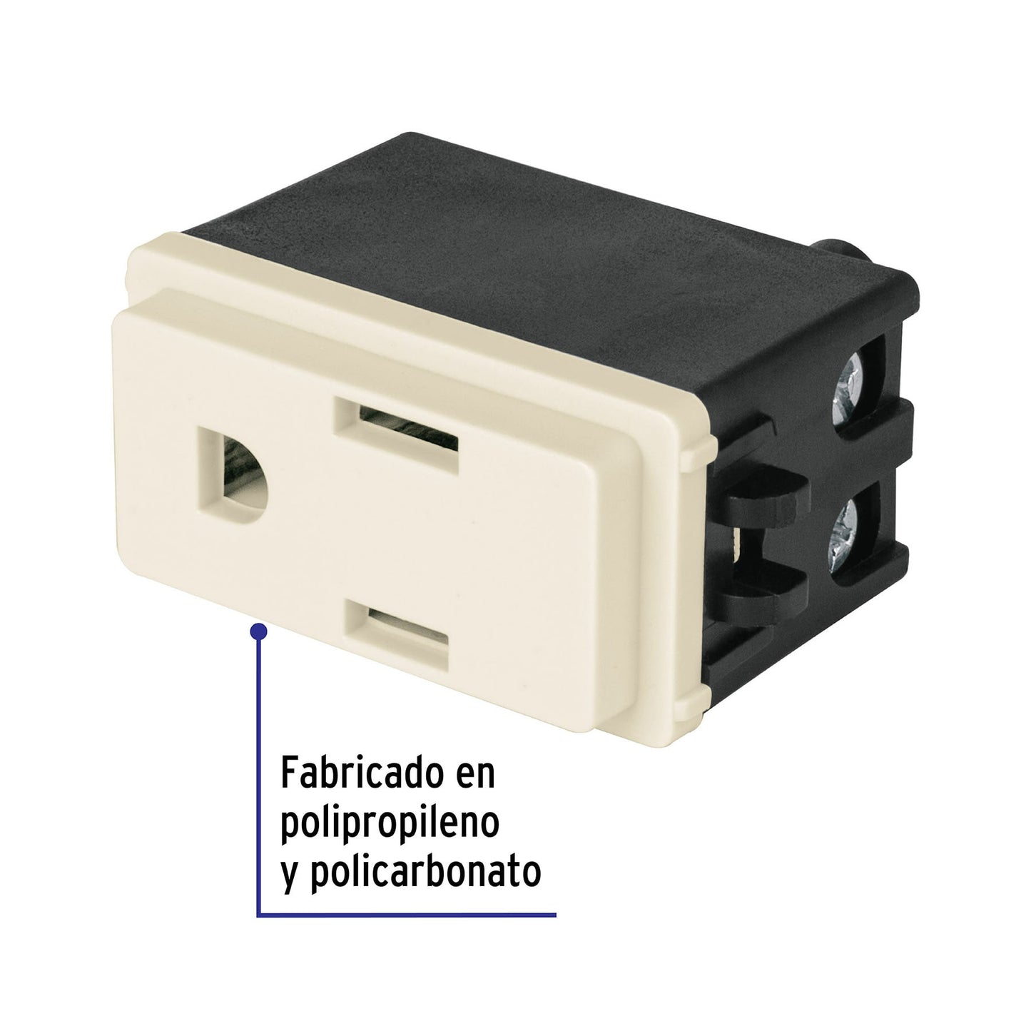 Contacto 2 polos + tierra, marfil, línea Volteck Basic COA-BI 27230 MM00