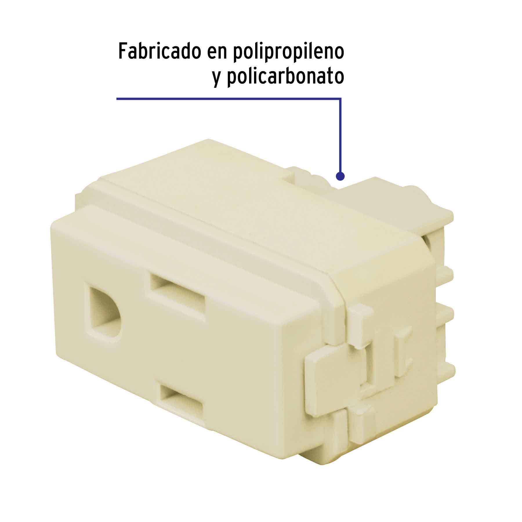 Contacto sencillo, 2 polos + tierra, línea Italiana, marfil COA-I 48112 MM00