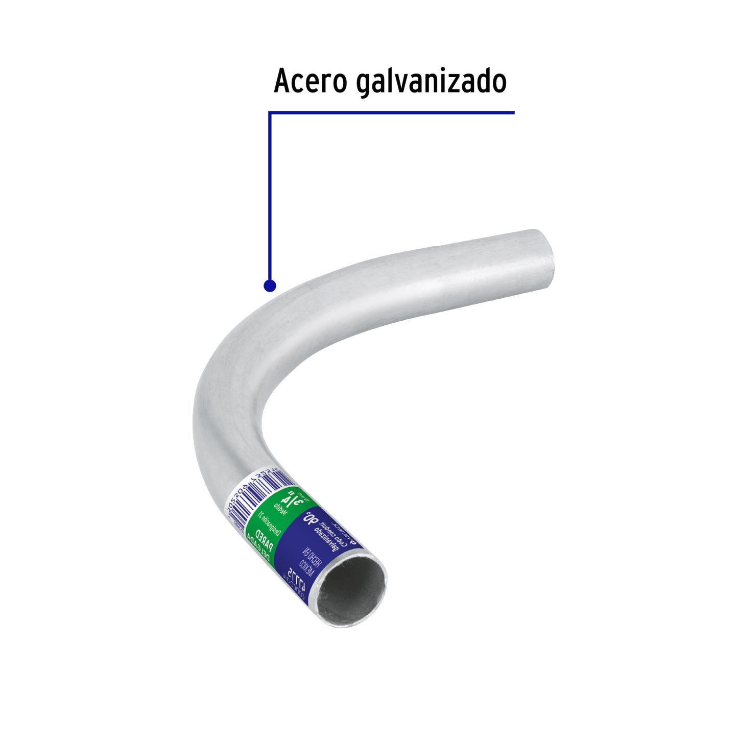 Codo Conduit 90° de 3/4' galvanizado pared delgada et. verde CODCO-3/4 47775 MM1