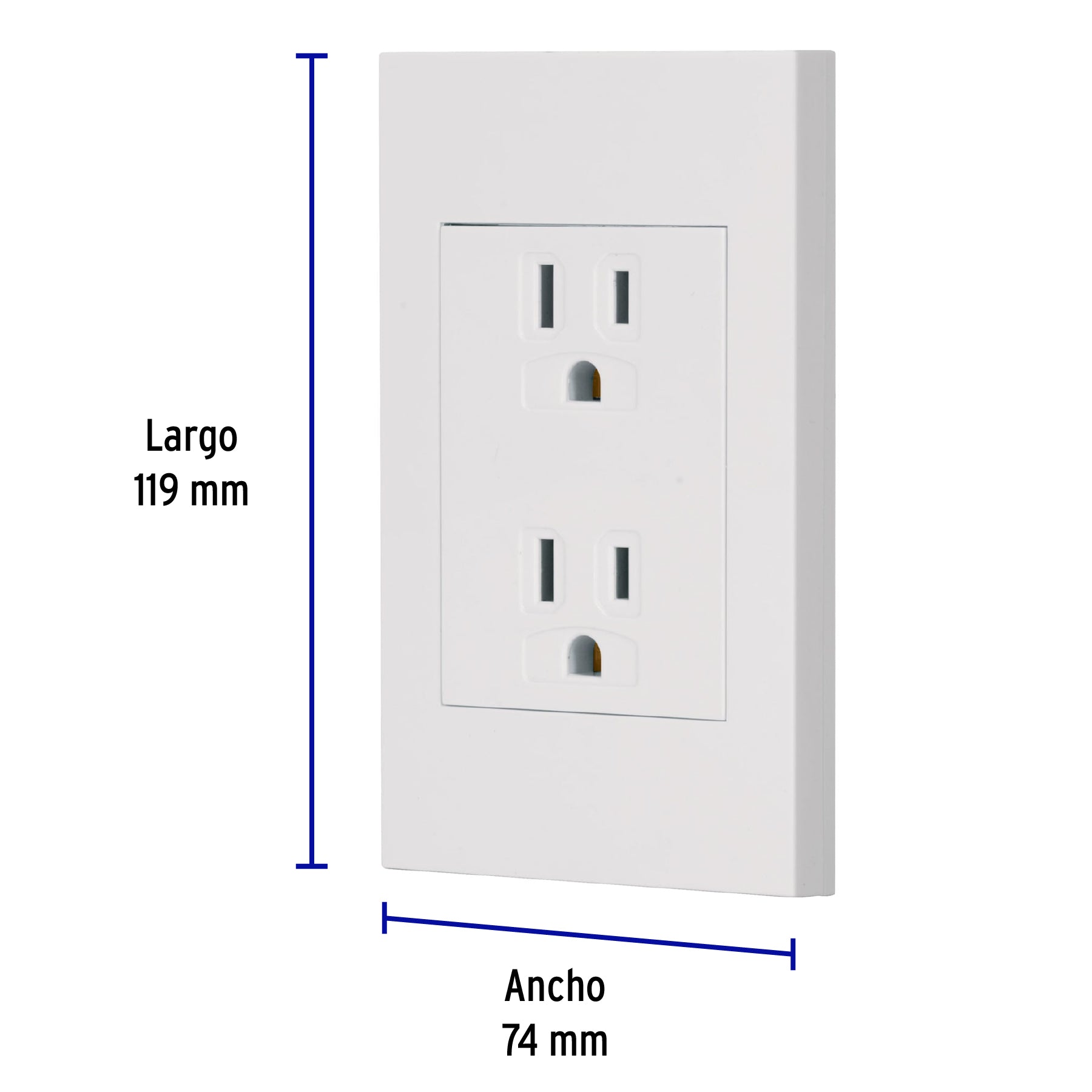 Placa armada contacto dúplex, 3 módulos, Española, blanco CODO-EB 47059 MM00