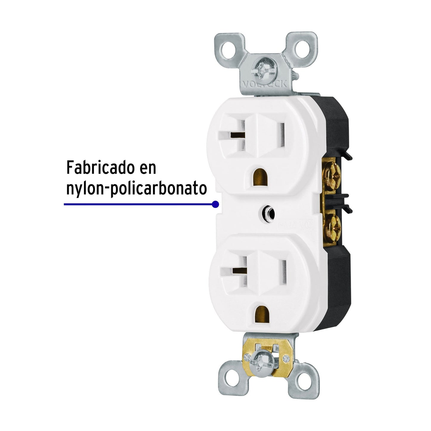 Contacto dúplex, 2 polos 3 hilos, 20 A, Standard, blanco CODO-MSB 47721 MM0