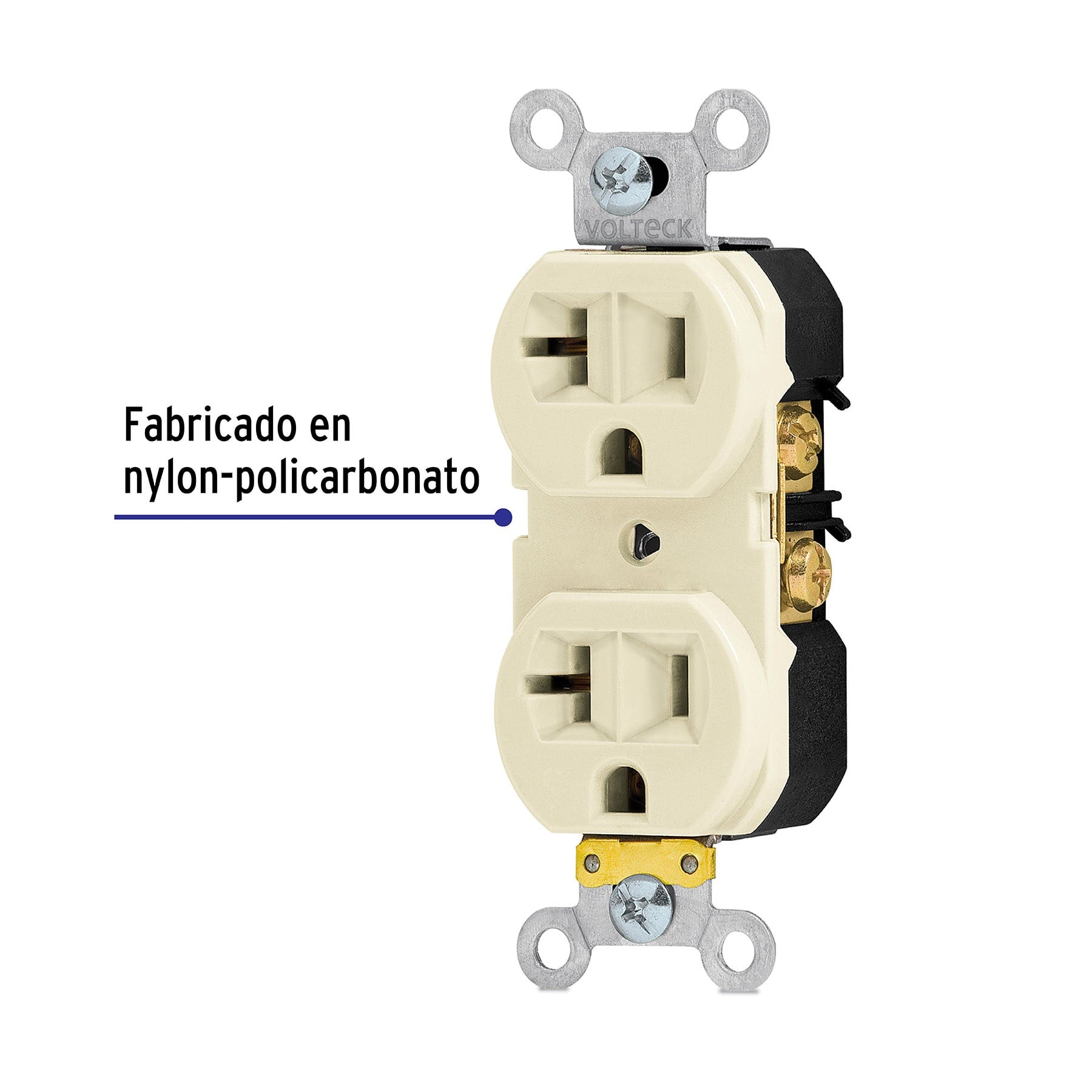 Contacto dúplex, 2 polos 3 hilos, 20 A, Standard, marfil CODO-MS 46100 MM0