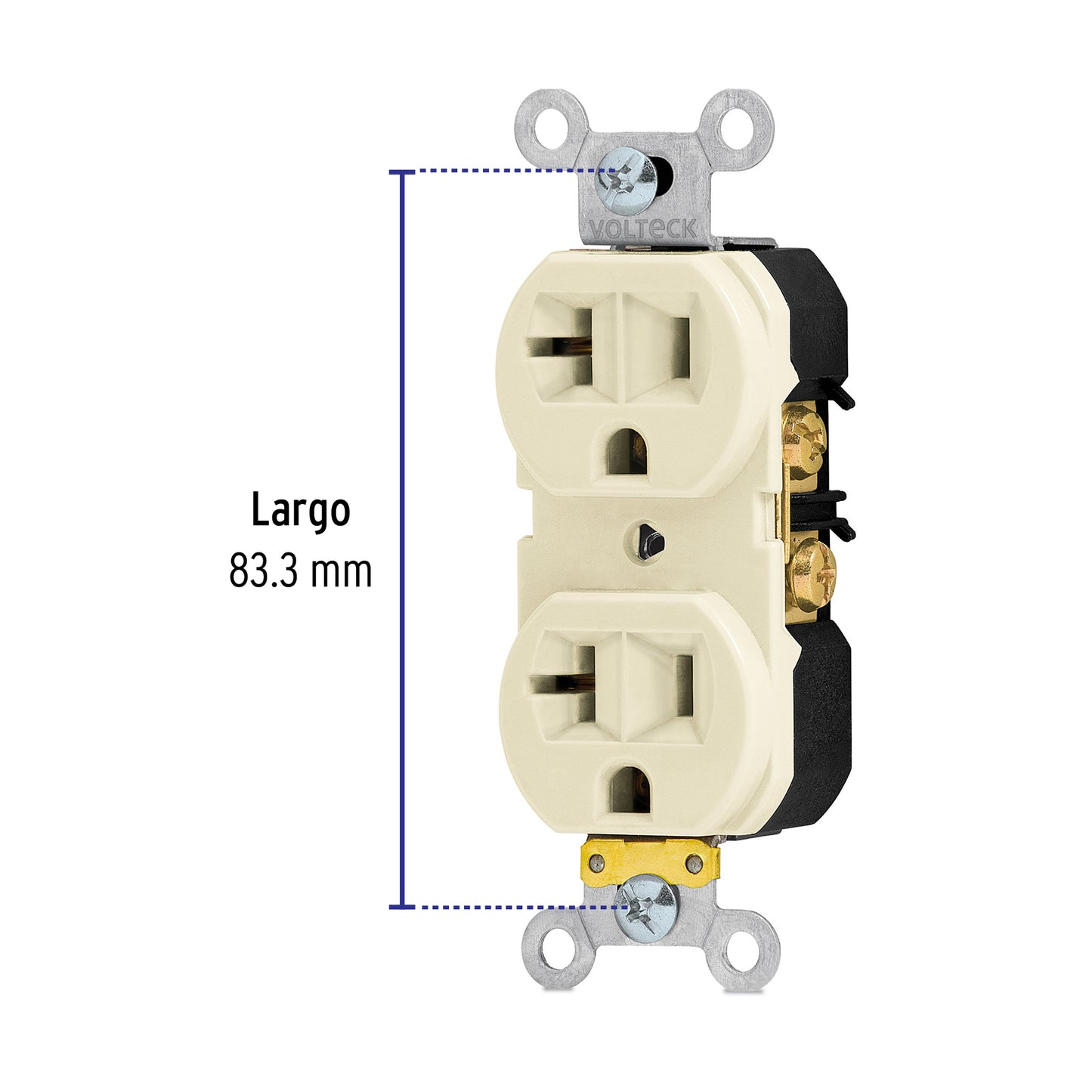 Contacto dúplex, 2 polos 3 hilos, 20 A, Standard, marfil CODO-MS 46100 MM0