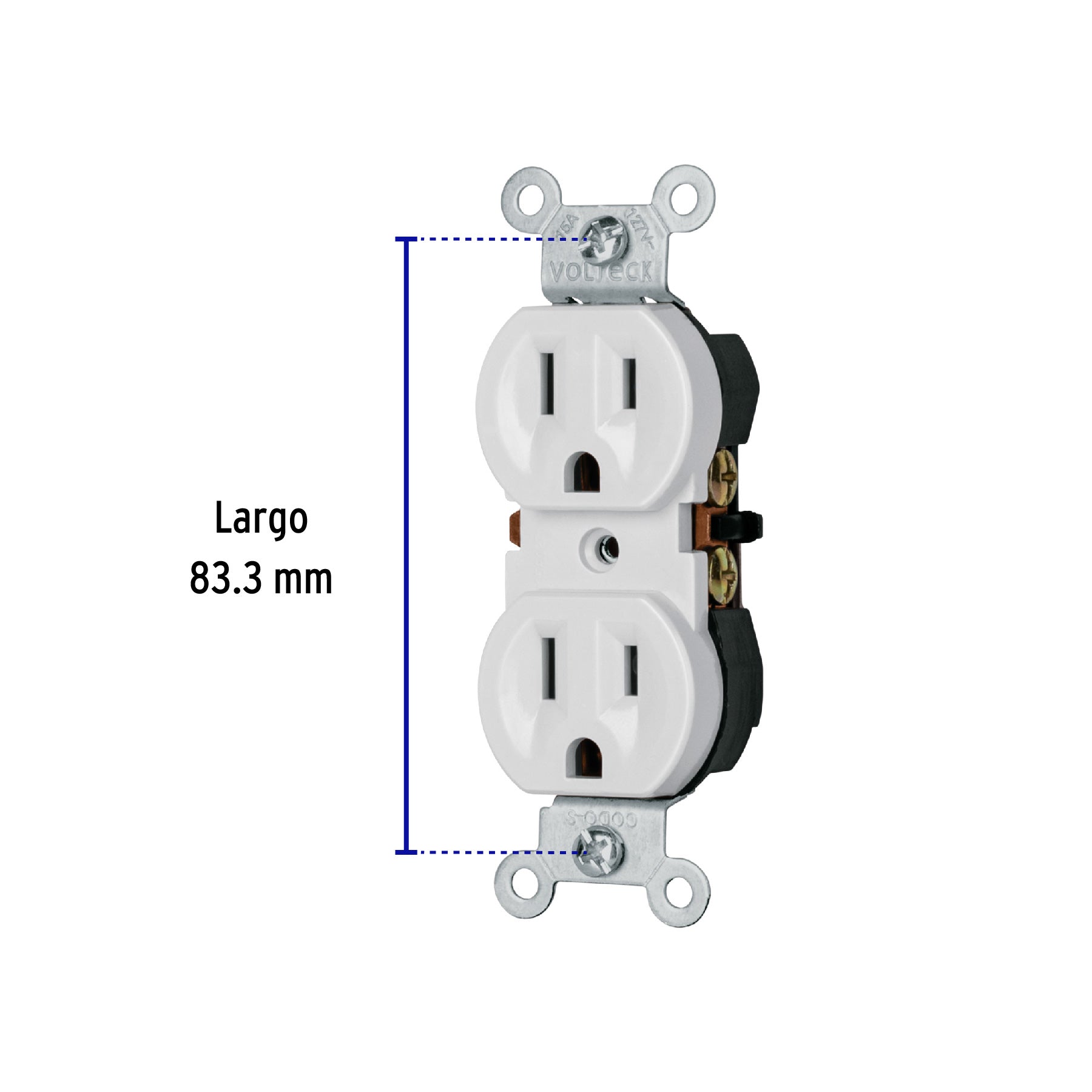 Contacto dúplex, 2 polos 3 hilos, Standard, granel, blanco CODO-SGB 47733 MM0